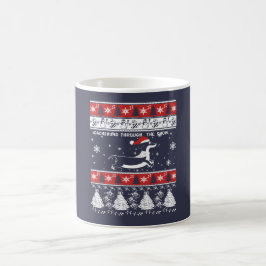 TAZA DE CAFÉ DACHSHUND A TRAVÉS DE LA NIEVE