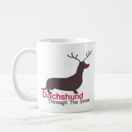 Taza De Café Dachshund A Través De La Nieve