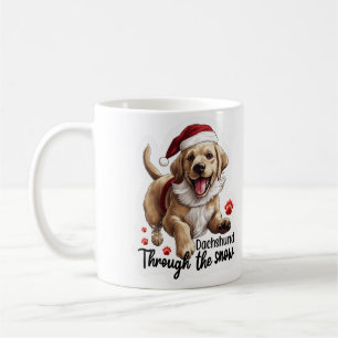 Taza De Café dachshund a través de la nieve