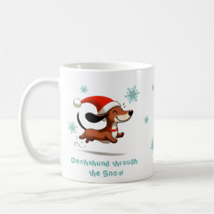 Taza De Café Dachshund a través de la nieve cachorro perro Navi