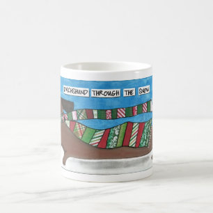 Taza De Café Dachshund a Través de la Nieve - Divertido Doxie N