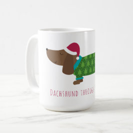 Taza De Café Dachshund A Través Del Café Personalizado De Nieve