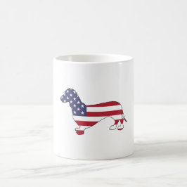 Taza De Café Dachshund "bandera americana "