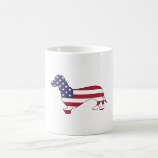 Taza De Café Dachshund "bandera americana "