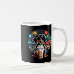 Taza De Café Dachshund bebiendo café helado animal perro meme