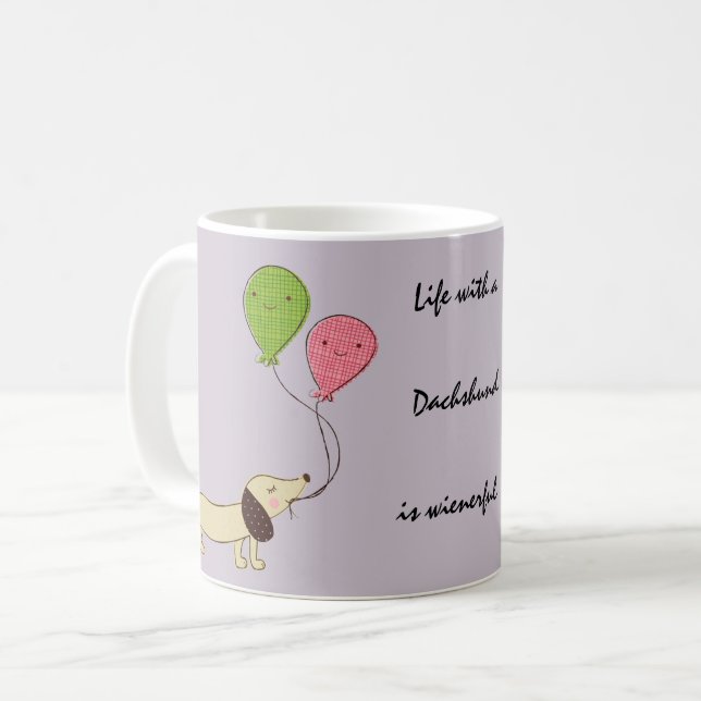 Taza De Café Dachshund Café Mug Dachshund regalo Perro Wiener (Anverso izquierdo)
