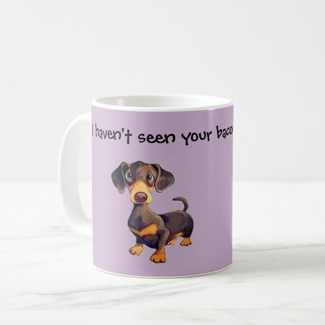 Taza De Café Dachshund Café Mug Gracioso Perro Wiener Regalo (Anverso izquierdo)