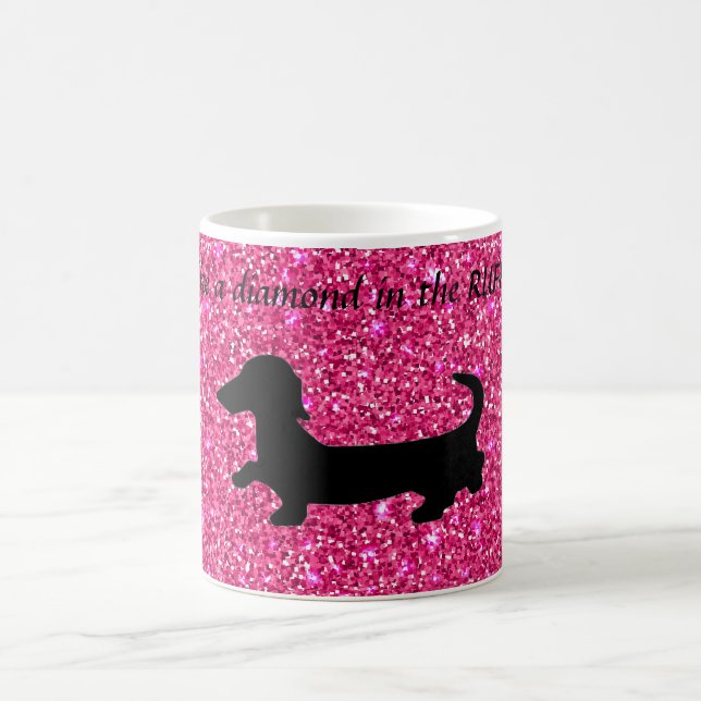 Taza De Café Dachshund Café Mug Purpurina Wiener Dog Gift Mug (Centro)