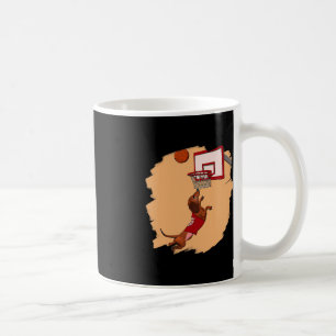 Taza De Café Dachshund Chiweenie Wiener Dog Jugando Baloncesto