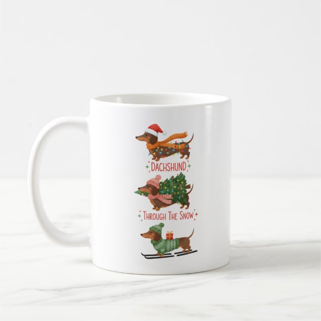 Taza De Café Dachshund Coffee Mug Funny Doxin Mug Weiner Dog (Izquierda)