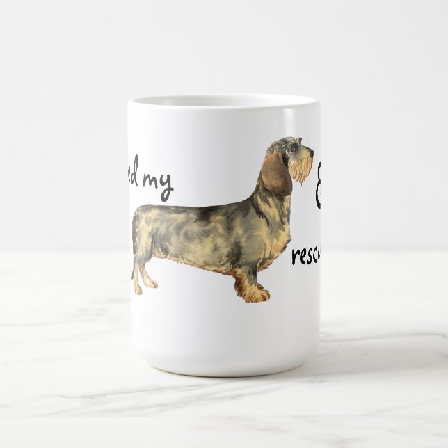 Taza De Café Dachshund con cable de rescate (Centro)
