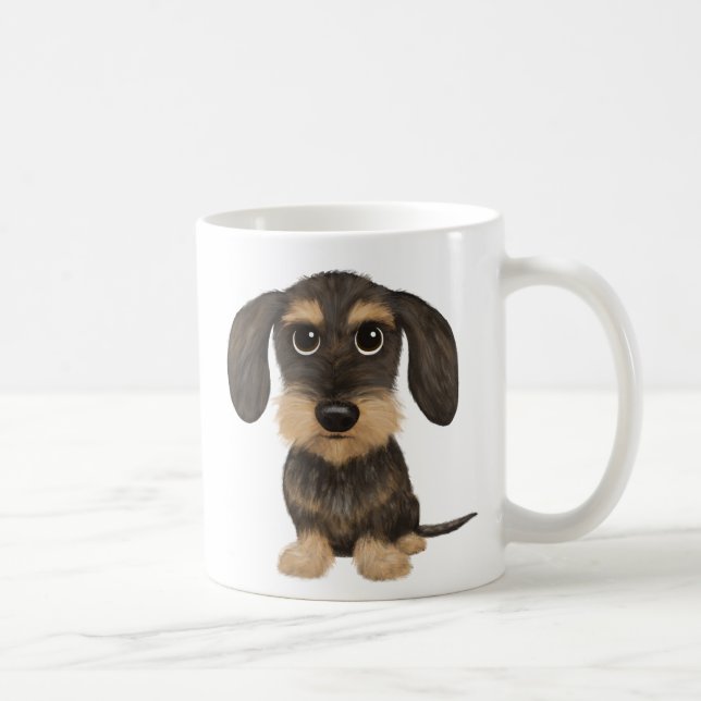Taza De Café Dachshund con cable | Perro de dibujos animados de (Derecha)
