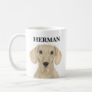 Taza De Café Dachshund con crema suave personalizada