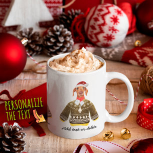 Taza De Café Dachshund crema que lleva suéter feo Amante de los