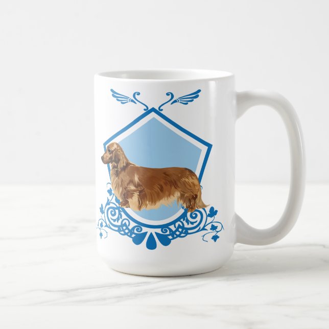 Taza De Café Dachshund de cabello largo (Derecha)