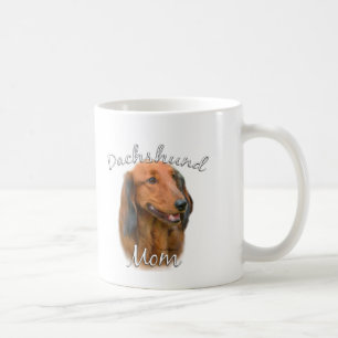 Taza De Café Dachshund (de cabello largo) Mamá 2