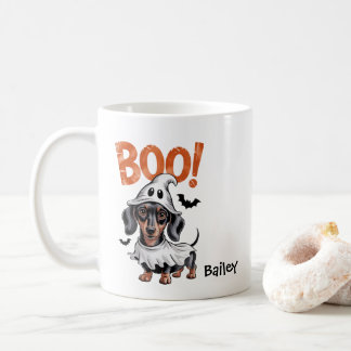 Taza De Café Dachshund de Halloween personalizado