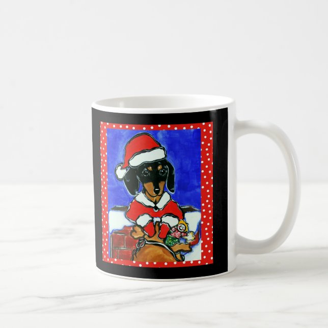 Taza De Café Dachshund de Navidad (Derecha)