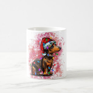 Taza De Café Dachshund de Navidad