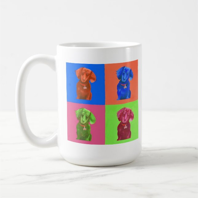 Taza De Café Dachshund del arte pop (Izquierda)