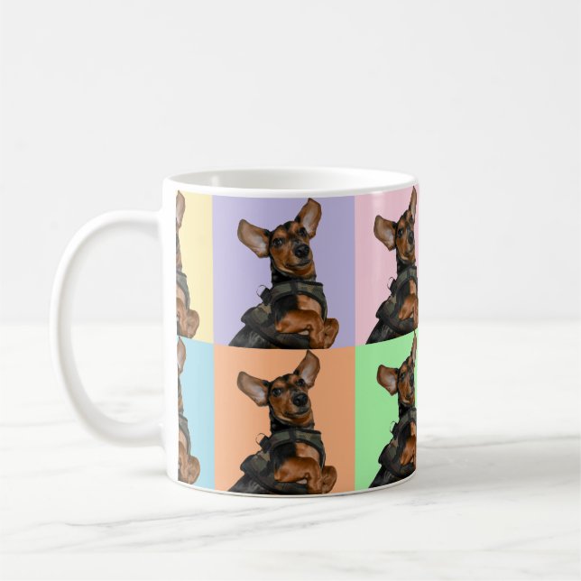 Taza De Café Dachshund del arte pop (Izquierda)