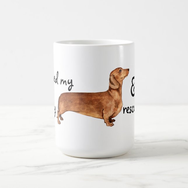 Taza De Café Dachshund del rescate (Centro)