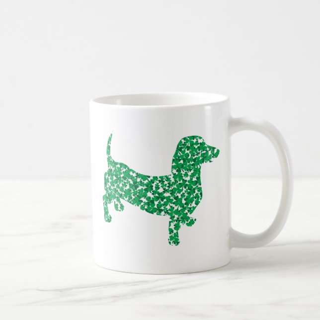 Taza De Café Dachshund del trébol (Derecha)