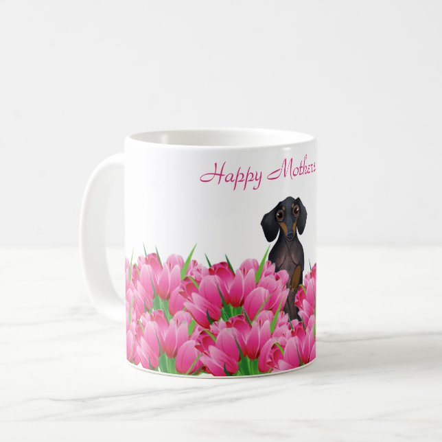 Taza De Café Dachshund Día de la Madre Mug (Anverso izquierdo)