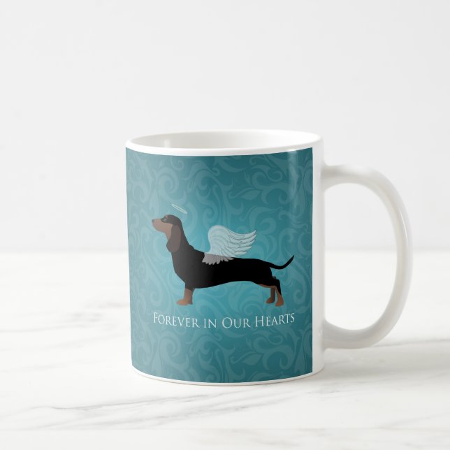 Taza De Café Dachshund - Diseño conmemorativo de la pérdida de  (Derecha)