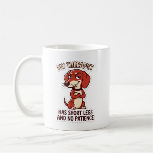 Taza De Café Dachshund Divertido Mi Terapeuta Tiene Piernas Cor