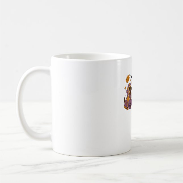 Taza De Café Dachshund Dog Ghost Halloween (Izquierda)