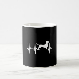 Taza De Café Dachshund Doxie Weenie Heartbeat Dog Mom Dad Masco
