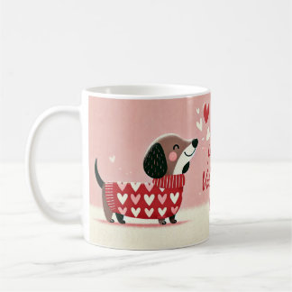 Taza De Café Dachshund El día de San Valentín Love Mug