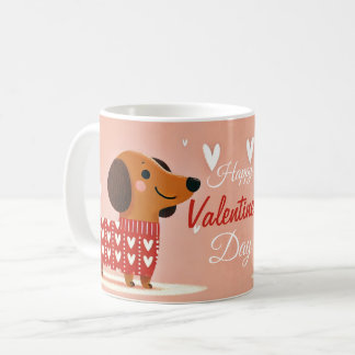 Taza De Café Dachshund El día de San Valentín Mug