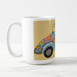 Taza De Café Dachshund en coche hippie