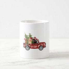 Taza De Café Dachshund En Coche Ornamentos De Navidad