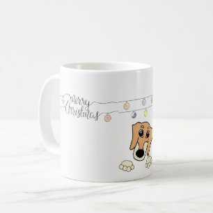 Taza De Café dachshund fawn y crema peeke personalizado