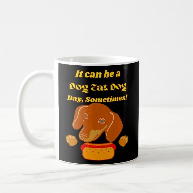 Taza De Café Dachshund Funny Wiener Dog Mascota Cute Dog Comer  (Izquierda)