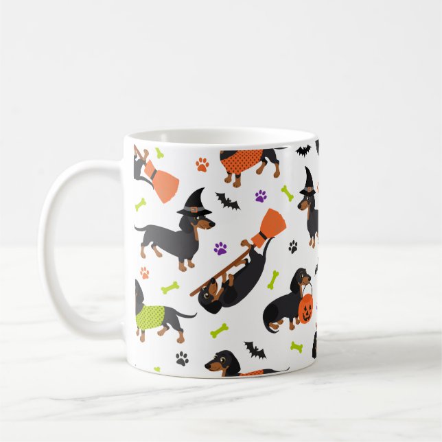 Taza De Café Dachshund Halloween Café Mug (Izquierda)