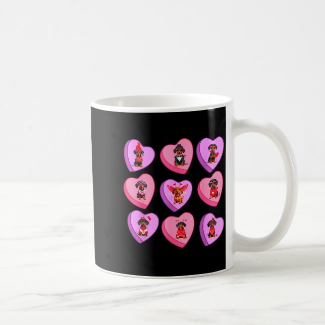 Taza De Café Dachshund Hearts Candy Valentines Weiner Dog Pet L (Derecha)