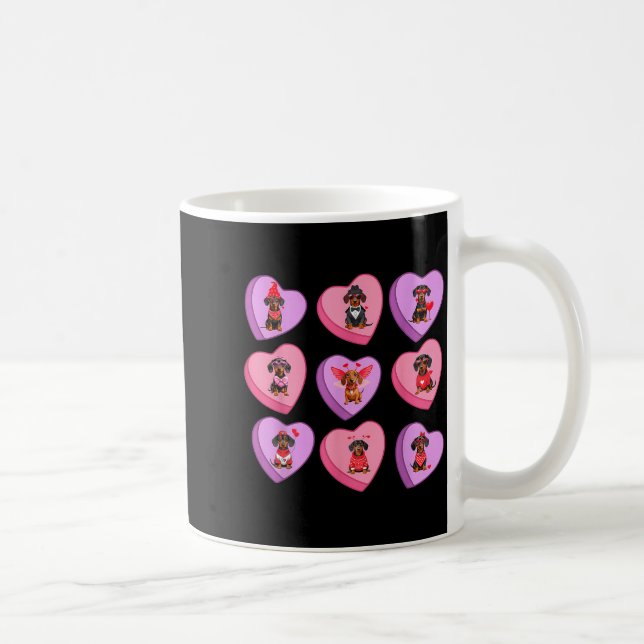 Taza De Café Dachshund Hearts Candy Valentines Weiner Dog Pet L (Derecha)