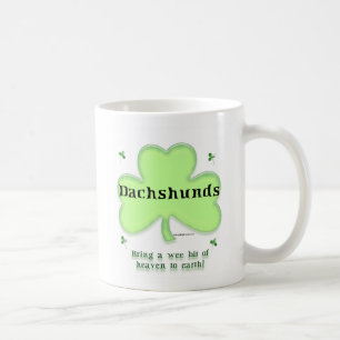 Taza De Café Dachshund Heaven; el día de San Patricio Dachshund
