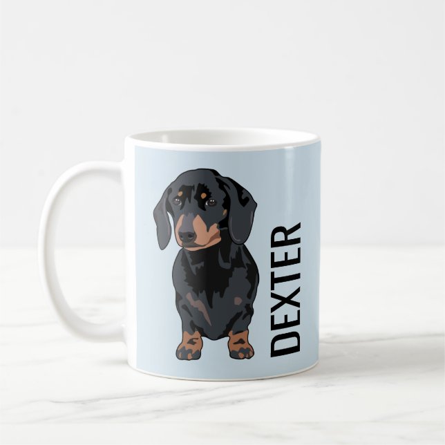 Taza De Café Dachshund Mascota Dog | Perro de salchicha (Izquierda)