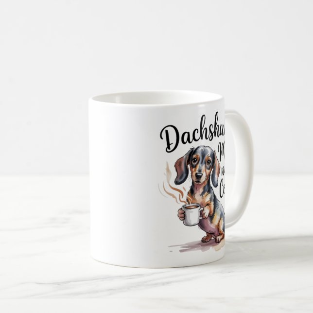 Taza De Café Dachshund Mom Needs Coffee Funny Coffee Mug Dachsh (Anverso derecho)