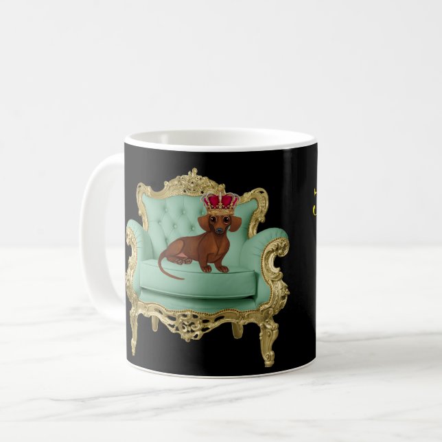 Taza De Café Dachshund Mug King Wiener Doxie Gift (Anverso izquierdo)
