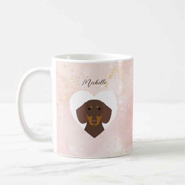 Taza De Café Dachshund Mugs (Izquierda)