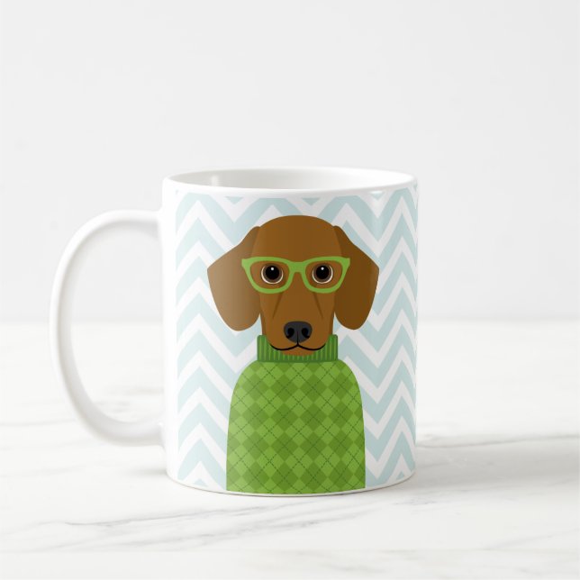 Taza De Café Dachshund Mugs (Izquierda)
