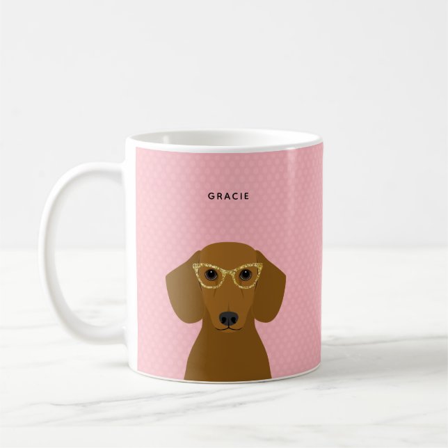 Taza De Café Dachshund Mugs (Izquierda)