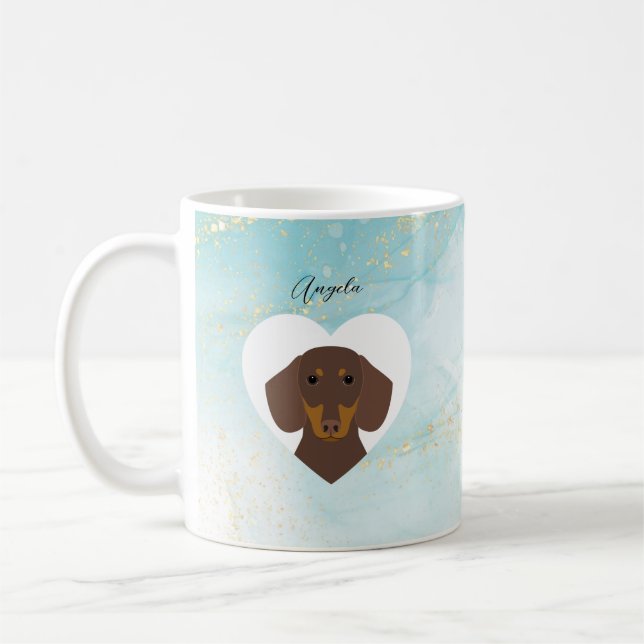 Taza De Café Dachshund Mugs (Izquierda)