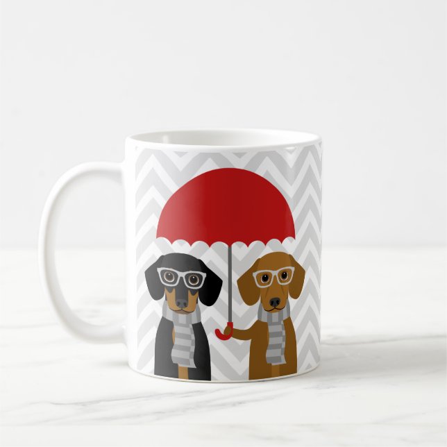 Taza De Café Dachshund Mugs (Izquierda)